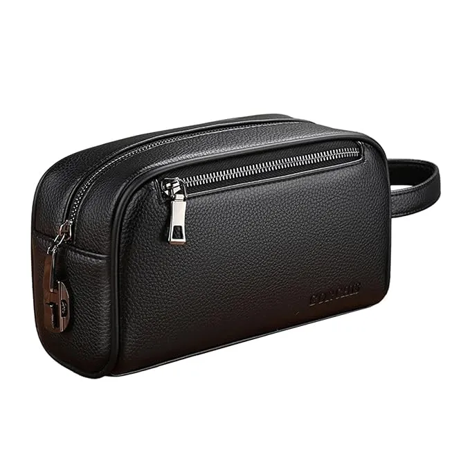 Wrist Strap Clutch Purse Black with Lock